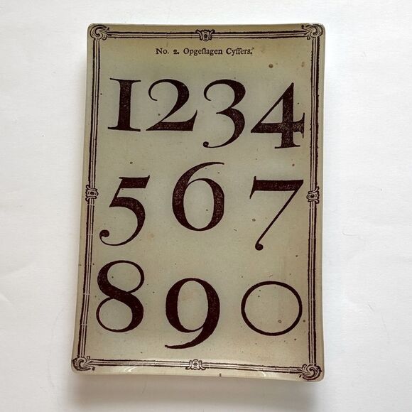 Pottery Barn Numbers Glass Rectangle Decorative Catch All Tray 12” x 8” - Picture 1 of 9